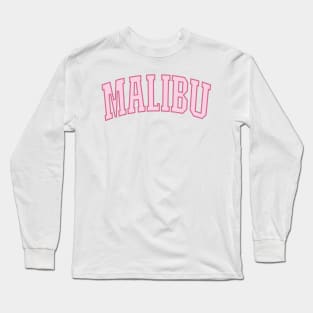 Malibu California Preppy Pink Varsity Long Sleeve T-Shirt